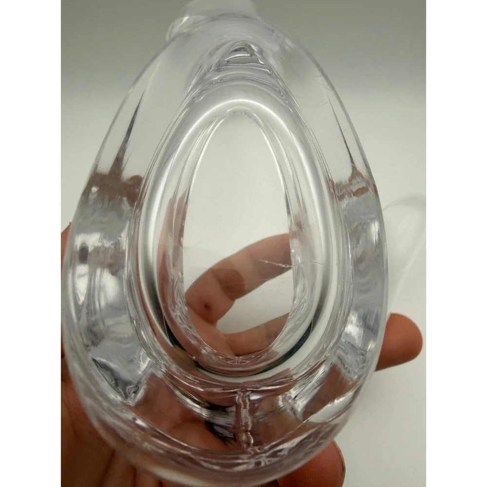 Heavy Clear Art Glass Bird Figurine Abstract Flying Swallows Sculpture Decor